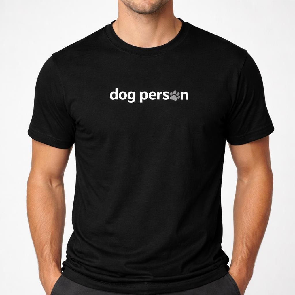Dog Person T-Shirt, Hunde Shirt für Damen und Herren, Dog Lover Geschenk, minimalistisches Hundeshirt in Weiß oder Schwarz