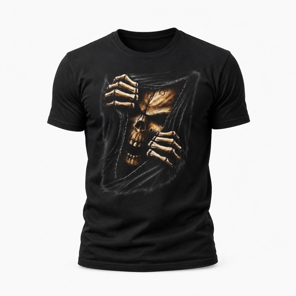 Biker Skull T-Shirt - Gothic Totenkopf Shirt für Metalheads, Motorradfahrer & Dark Streetwear