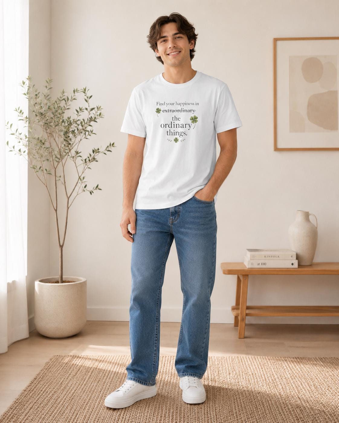 Find Your Happiness Shirt, Glücksbringer T-Shirt, Kleeblatt Shirt Damen Herren, Finde dein Glück