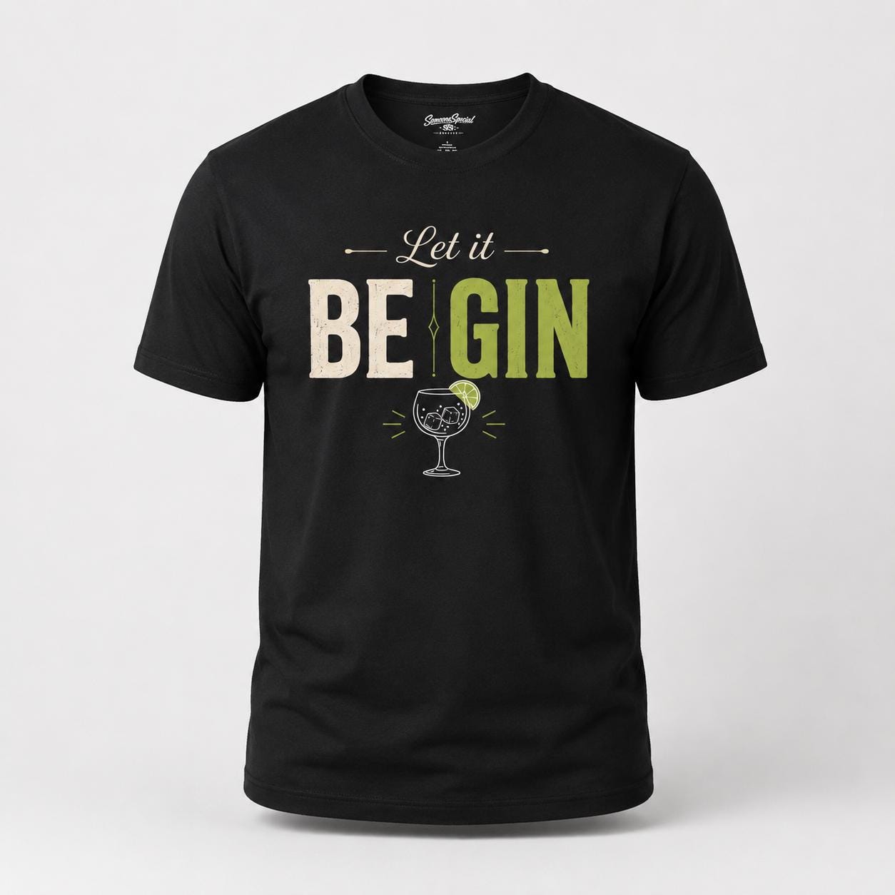 Let it BE GIN Shirt – lustiges Gin T-Shirt für Gin Liebhaber, Party, Barabend, Geschenk für Frauen & Männer