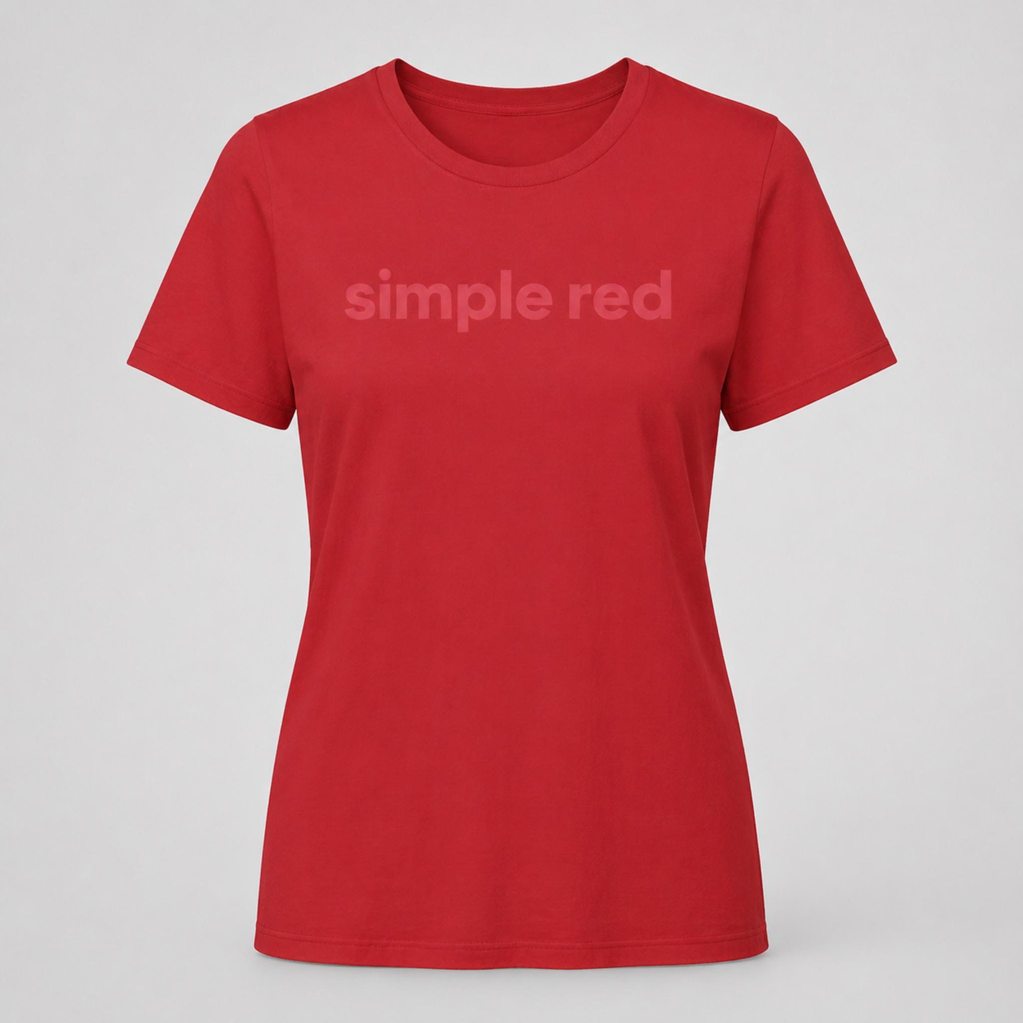Simple Red T-Shirt - Ton-in-Ton Statement Shirt in Rot - Minimalistisches Unisex Shirt - Clean Fashion Basic - Dezentes Red-on-Red Design