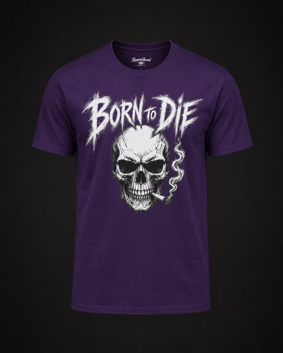 Born to Die Skull T-Shirt, Gothic Rock Shirt, Biker Graphic Tee, Metalhead Shirt, Alternative Clothing, Dark Skull Tee, Rocker Gift