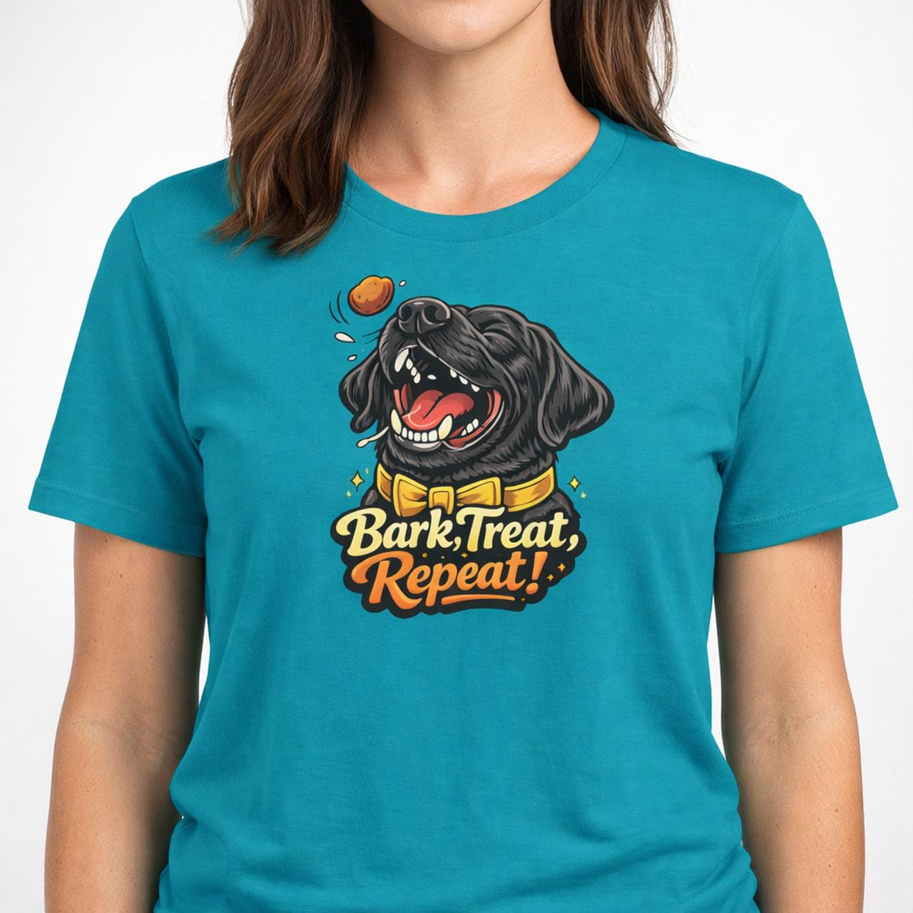Bark Treat Repeat Labrador T-Shirt - Lustiges Hunde Shirt für Hundeliebhaber - Dog Mom Geschenk - Unisex Hunde Tee