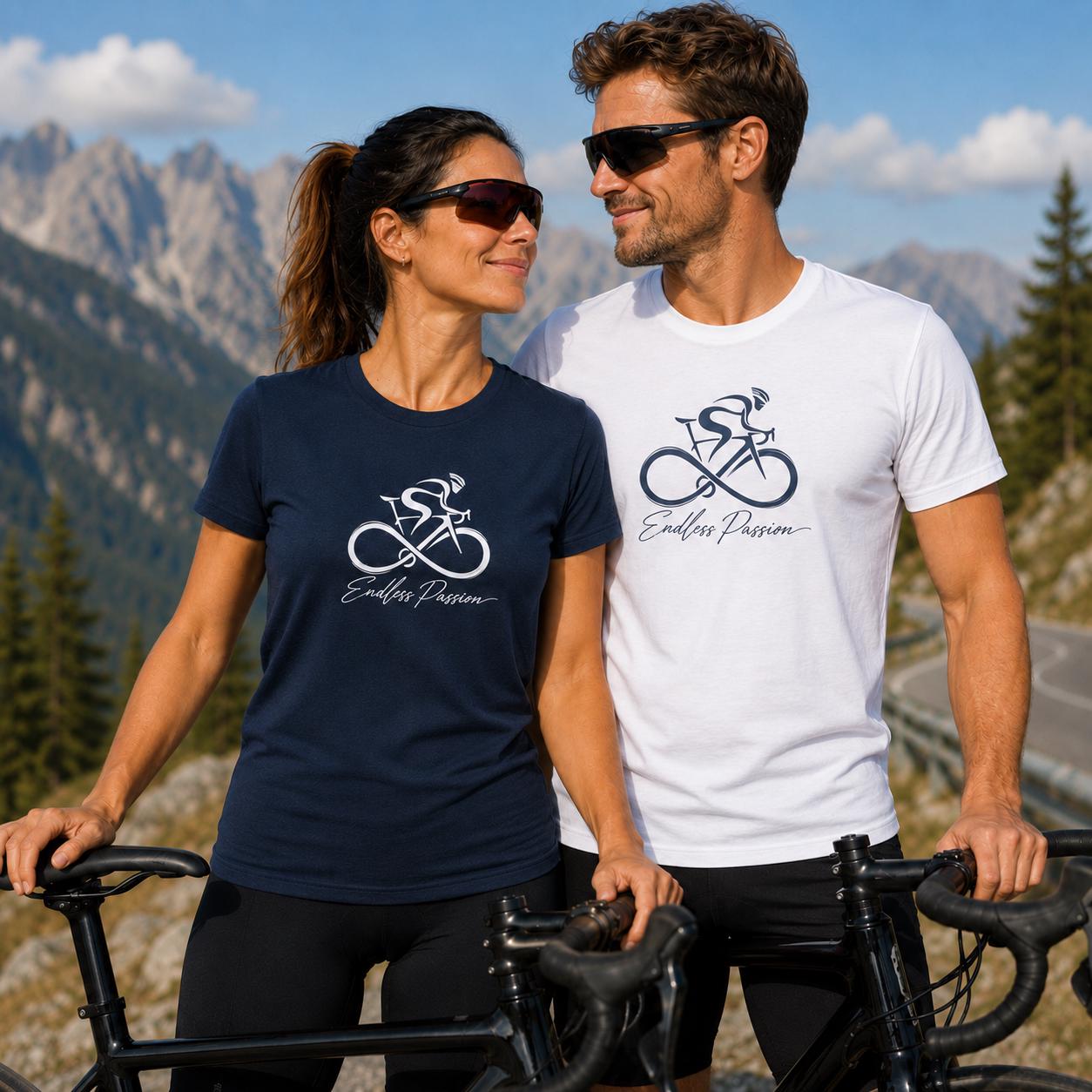 Fahrradfaher Biker T-Shirt Endless Passion - Cycling Shirt mit Infinity Motiv, Geschenk für Radfahrer, Gravel Bike & Rennrad Fans