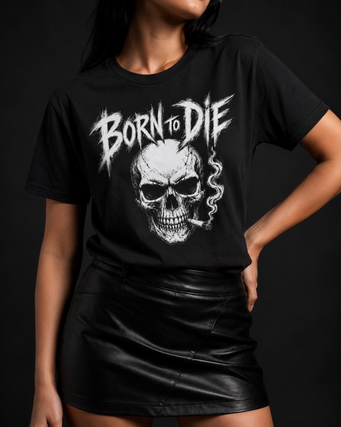 Born to Die Skull T-Shirt, Gothic Rock Shirt, Biker Graphic Tee, Metalhead Shirt, Alternative Clothing, Dark Skull Tee, Rocker Gift