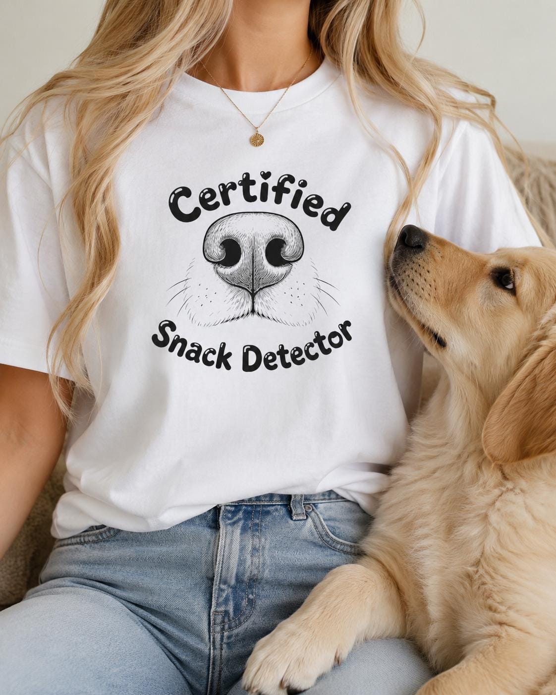 Certified Snack Detector Shirt - Lustiges Hunde T-Shirt für Hundeliebhaber, Dog Mom Dog Dad Geschenk, Welpen Shirt, Hundehalter Outfit