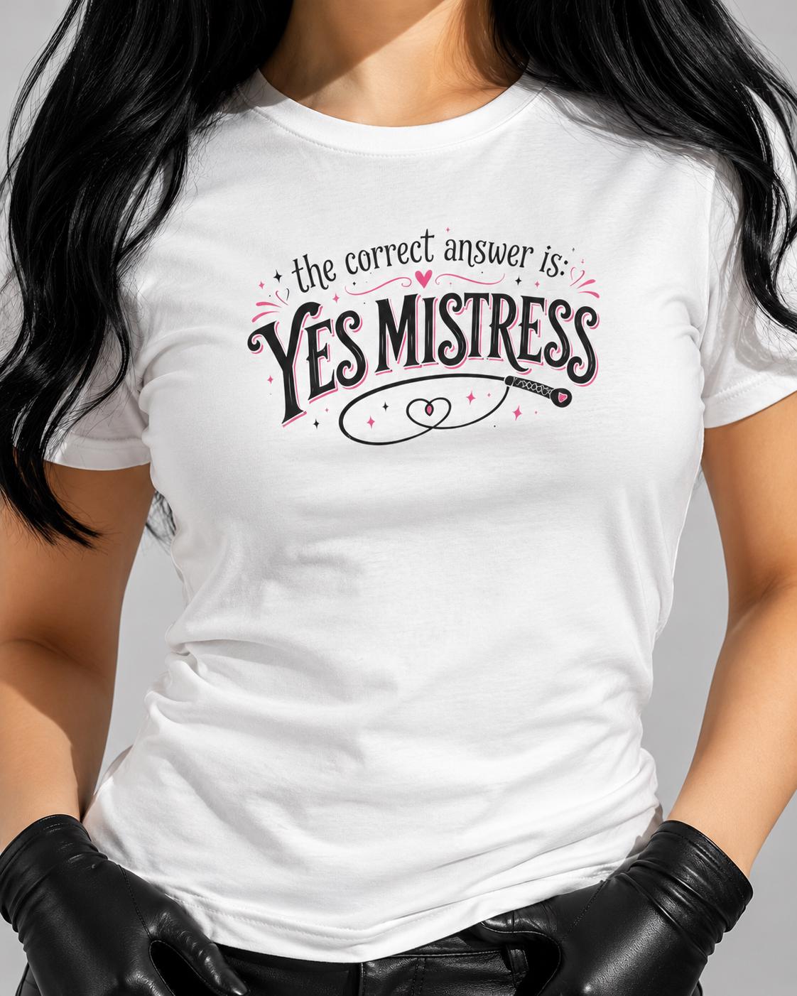 Die Herrin hat immer Recht Shirt, Yes Mistress Damen T-Shirt, Dominantes Statement Tee, Gothic Kinky Mistress Geschenk
