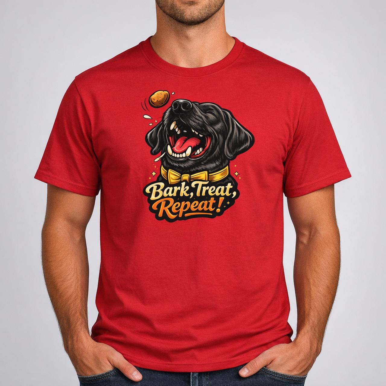 Bark Treat Repeat Labrador T-Shirt - Lustiges Hunde Shirt für Hundeliebhaber - Dog Mom Geschenk - Unisex Hunde Tee