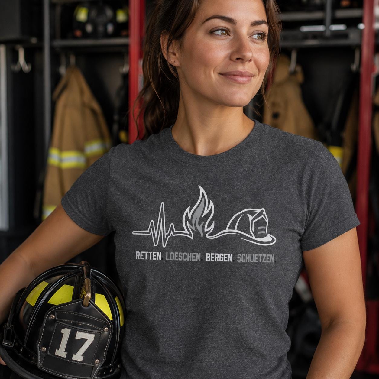 Feuerwehr T-Shirt - Retten Löschen Bergen Schützen Shirt für Feuerwehrmann, Feuerwehrfrau & freiwillige Feuerwehr