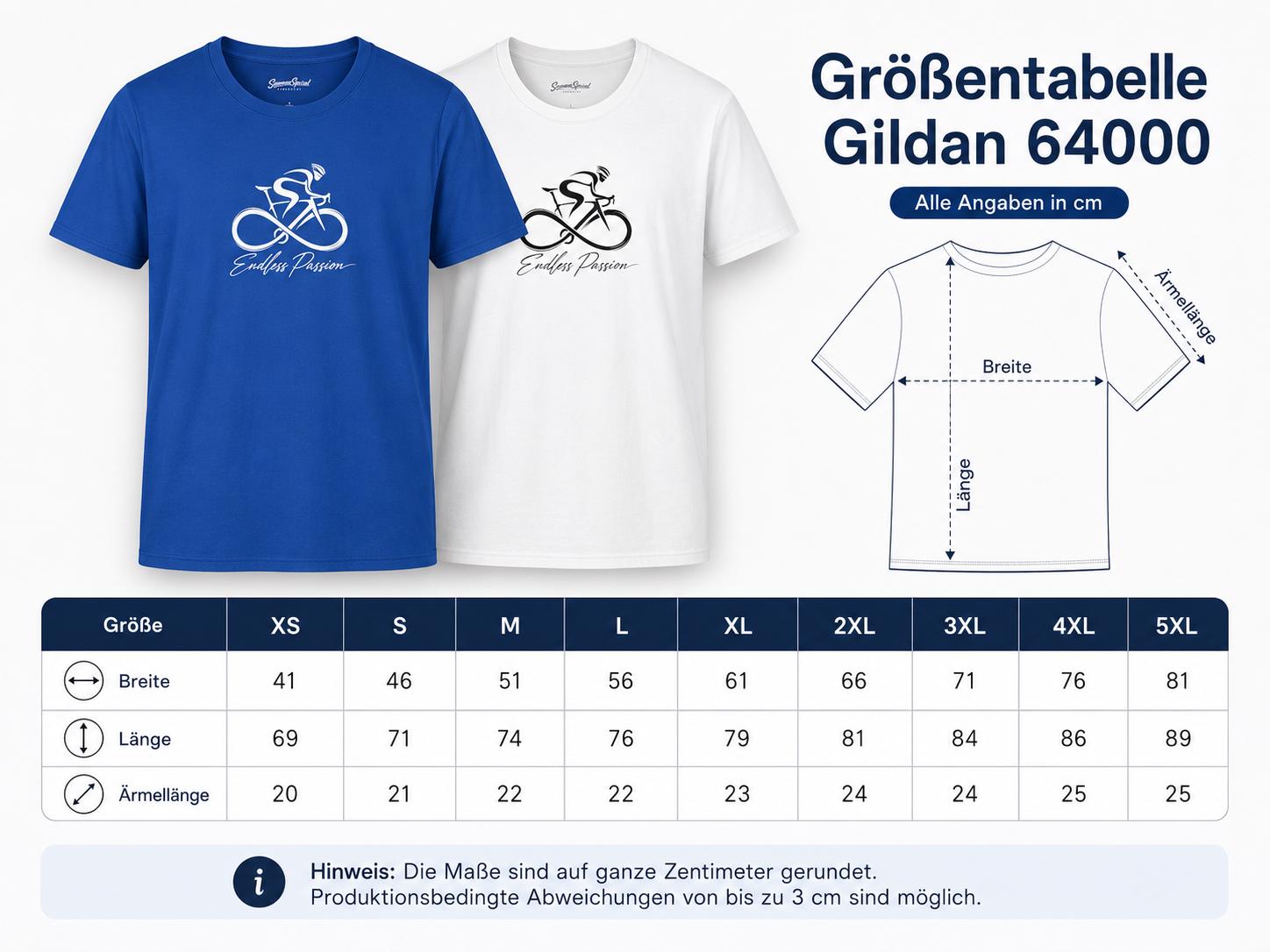 Fahrradfaher Biker T-Shirt Endless Passion - Cycling Shirt mit Infinity Motiv, Geschenk für Radfahrer, Gravel Bike & Rennrad Fans