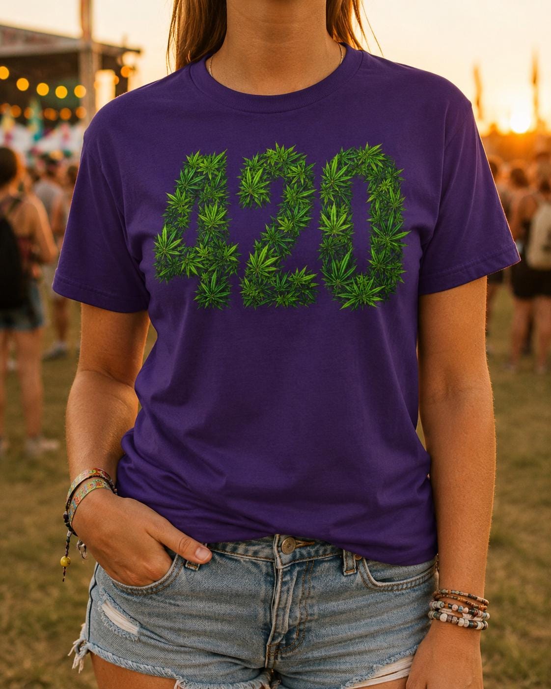 420 T-Shirt Cannabis Blatt Motiv, Kiffer Shirt, Weed Geschenk, Stoner Shirt, Hanf Shirt für Männer & Frauen