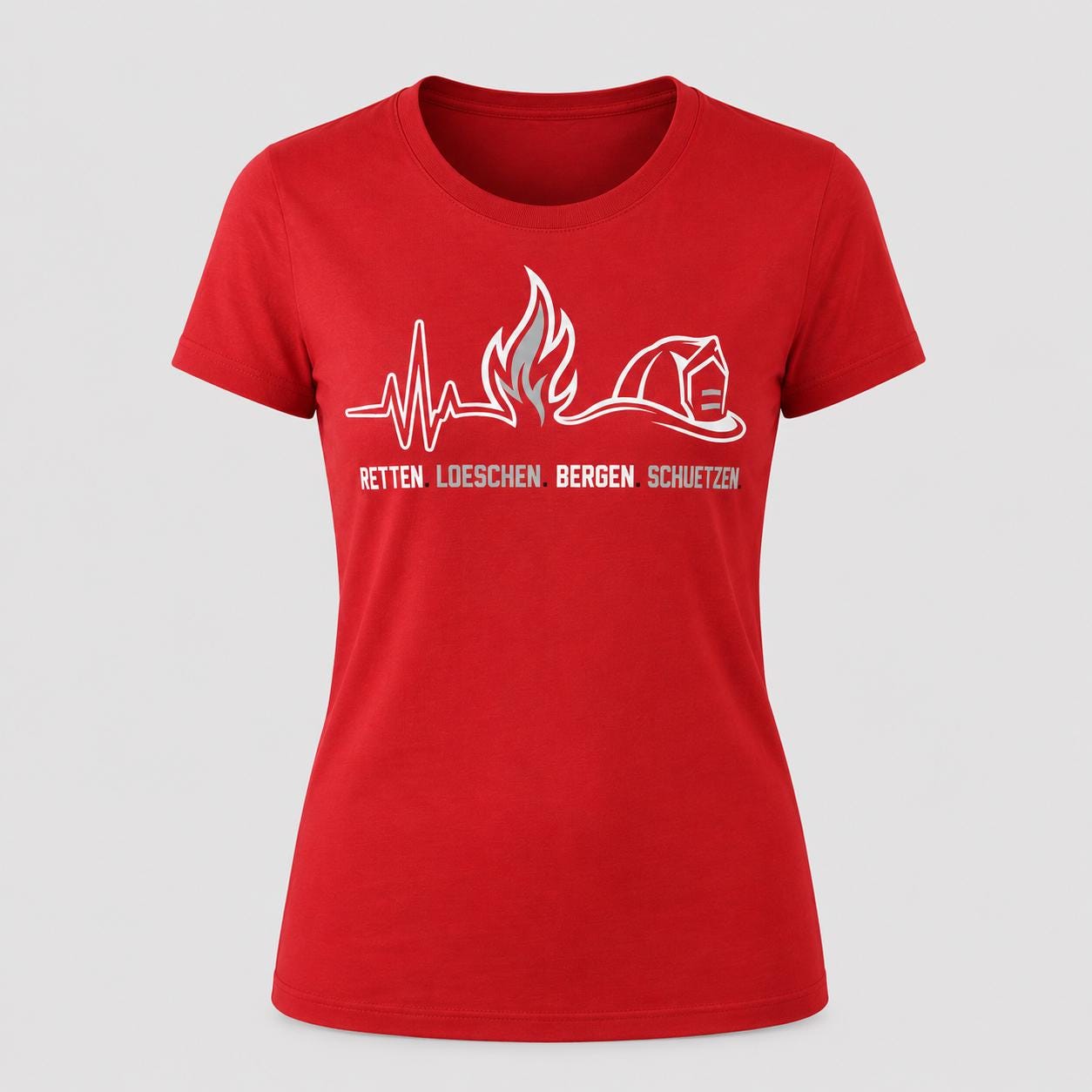 Feuerwehr T-Shirt - Retten Löschen Bergen Schützen Shirt für Feuerwehrmann, Feuerwehrfrau & freiwillige Feuerwehr