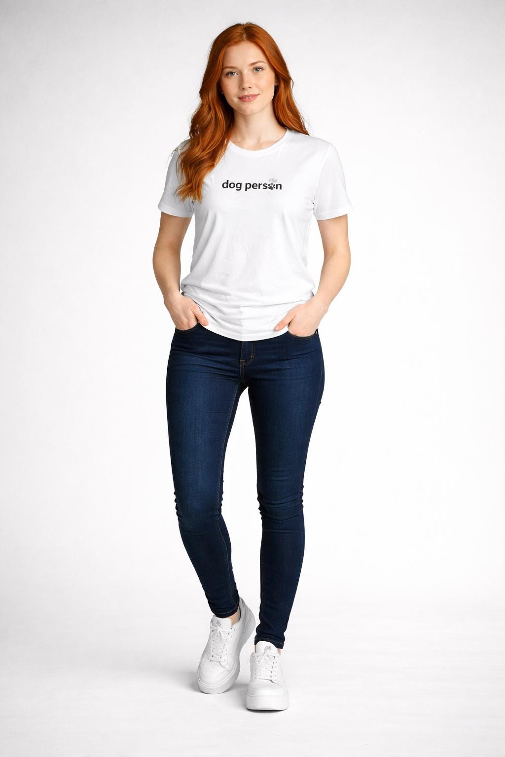 Dog Person T-Shirt, Hunde Shirt für Damen und Herren, Dog Lover Geschenk, minimalistisches Hundeshirt in Weiß oder Schwarz