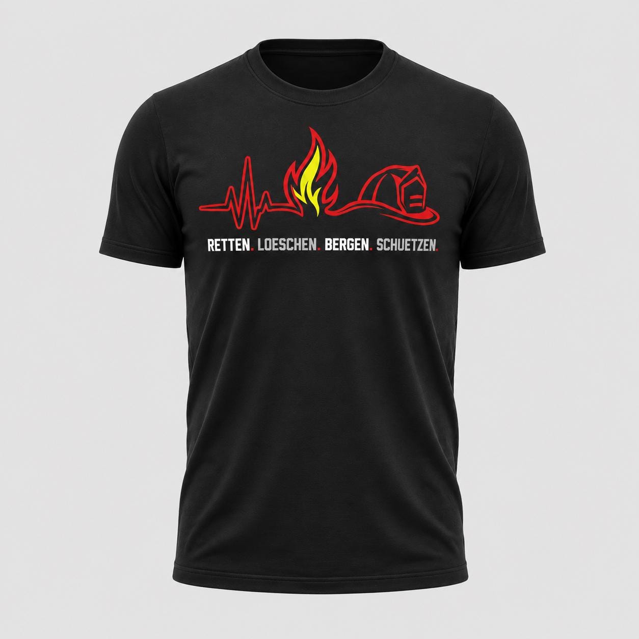 Feuerwehr T-Shirt - Retten Löschen Bergen Schützen Shirt für Feuerwehrmann, Feuerwehrfrau & freiwillige Feuerwehr