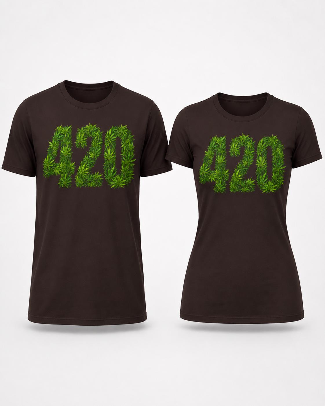 420 T-Shirt Cannabis Blatt Motiv, Kiffer Shirt, Weed Geschenk, Stoner Shirt, Hanf Shirt für Männer & Frauen