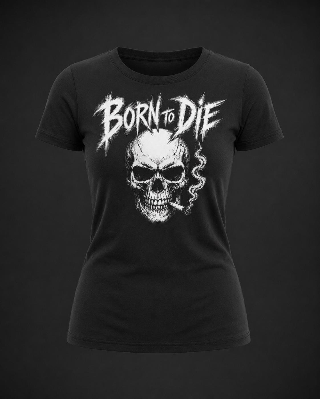 Born to Die Skull T-Shirt, Gothic Rock Shirt, Biker Graphic Tee, Metalhead Shirt, Alternative Clothing, Dark Skull Tee, Rocker Gift