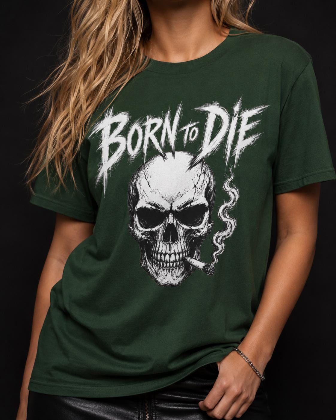 Born to Die Skull T-Shirt, Gothic Rock Shirt, Biker Graphic Tee, Metalhead Shirt, Alternative Clothing, Dark Skull Tee, Rocker Gift