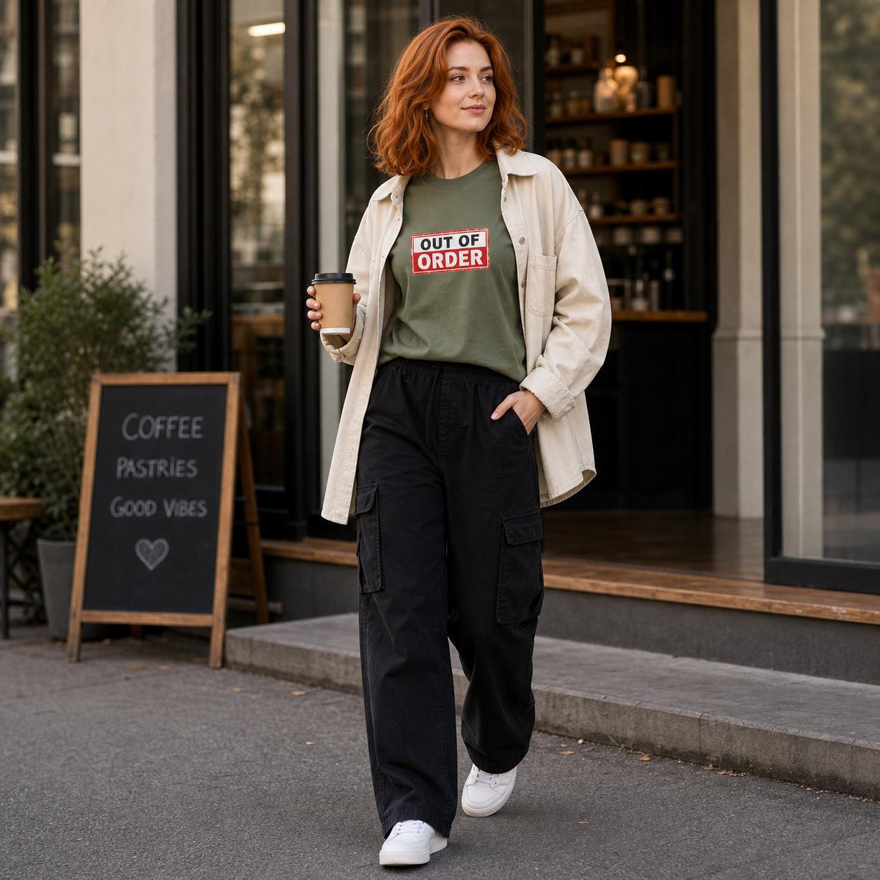 Out of Order Shirt, Funny Statement T-Shirt, Sarkastisches Graphic Tee, Unisex Streetwear Geschenk für Männer & Frauen