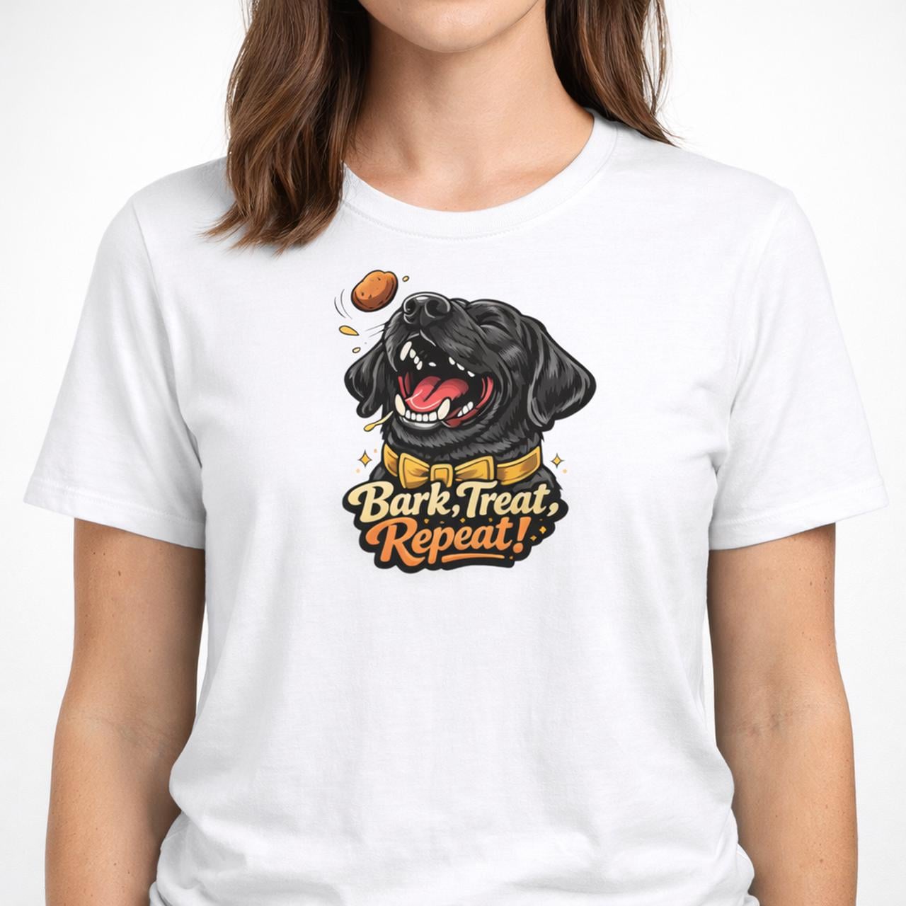 Bark Treat Repeat Labrador T-Shirt - Lustiges Hunde Shirt für Hundeliebhaber - Dog Mom Geschenk - Unisex Hunde Tee