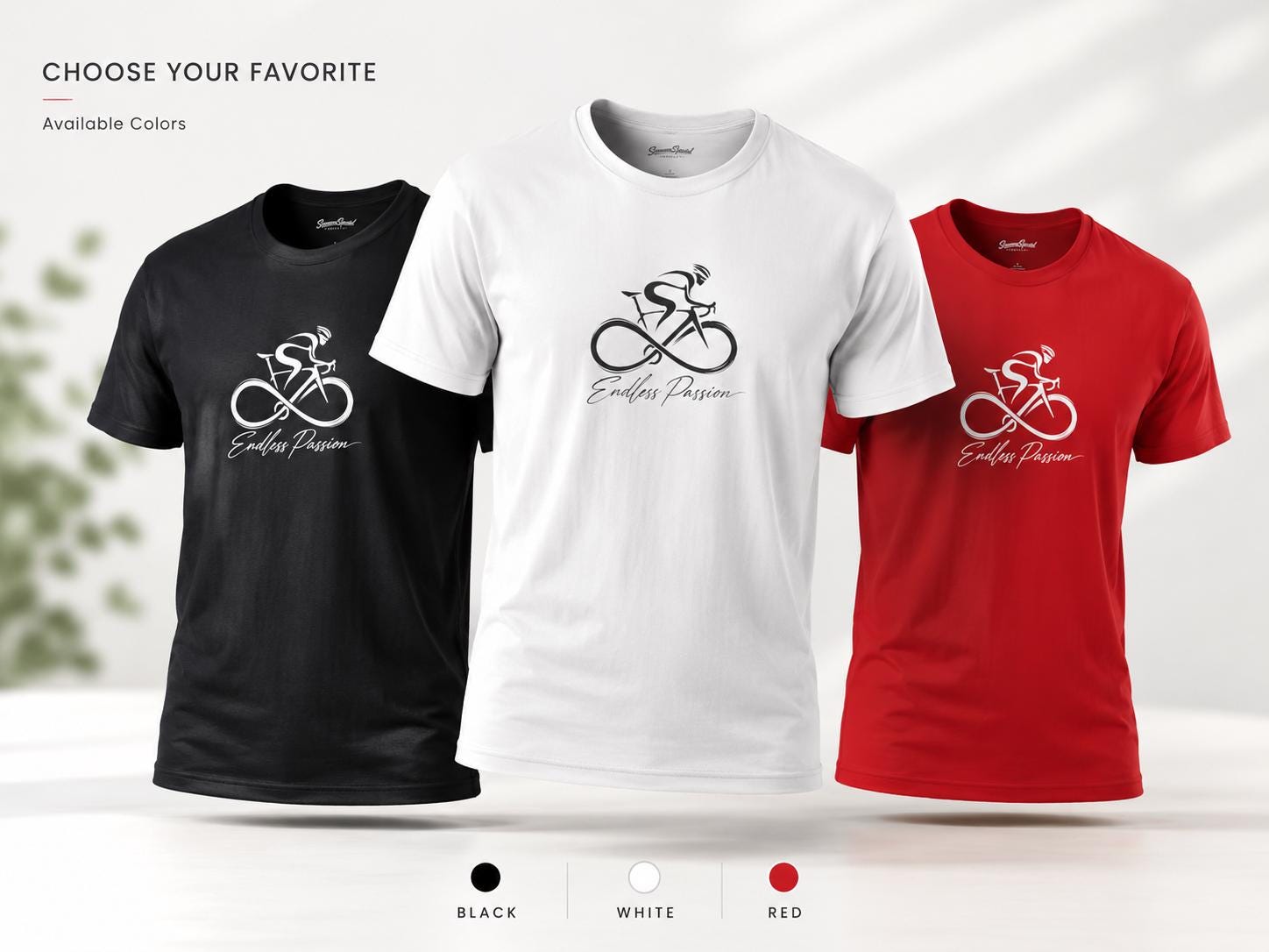Fahrradfaher Biker T-Shirt Endless Passion - Cycling Shirt mit Infinity Motiv, Geschenk für Radfahrer, Gravel Bike & Rennrad Fans