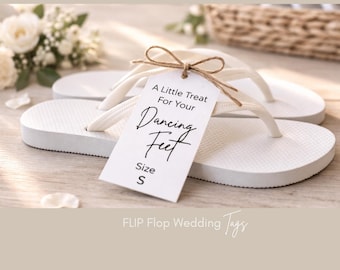 Hochzeit Flip Flop Tag Vorlage | Tanzbegeisterte Tänzerin | Canva Label Vorlage | String Anhänger | Sofort Download