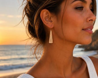 Handmade Copper Dangle Earrings, Rustic Boho Artisan Jewelry