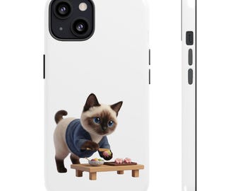 Japanese Wagashi Cat Sticker or Phone Case Kawaii Siamese Wagashi Artisan Cat Cute Japanese Cat Art Japan Aesthetic Cat Lover Gift