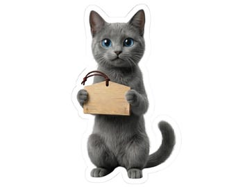 Ema Prayer Gray Cat Sticker or Phone Case, Japanese Shrine Wish Cat, Kawaii Lucky Cat Art
