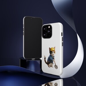 Construction Worker Cat Sticker, Kawaii Builder Cat Phone Case, Cute Working Cat Japan Style, Cat Lover Gift, Funny Hard Hat Cat image 10