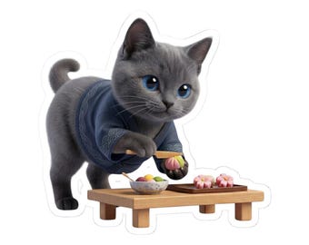 Japanese Wagashi Cat Sticker or Phone Case Kawaii Gray Cat Wagashi Artisan Cute Japanese Cat Art Japan Aesthetic Cat Lover Gift