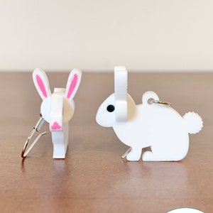 Rabbit 3D Earrings SVG File - Laser Cut File - Jewelry - Animal - Acrylic - Bunny