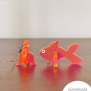 Goldfish 3D Earrings SVG File - Laser Cut File - Jewelry - Fish - Acrylic