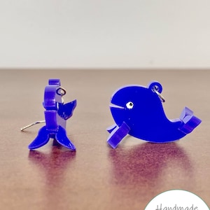 Wal 3D Ohrringe SVG-Datei - Laser geschnitten Datei - Schmuck - Fisch - Acryl - Ozean - Meer - nur digital - keine physischen Elemente werden gesendet