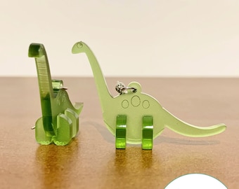 Longneck 3D Earrings SVG File - Laser Cut File - Jewelry - Dinosaur - Acrylic - Brachiosaurus