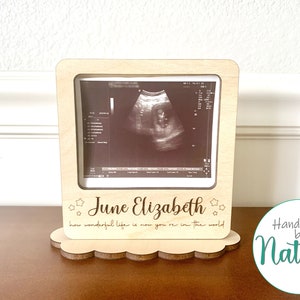 Ultraljudsram SVG - Laserskuren fil - Foto - Sonogram - Graverat citat - Stjärnor - Bildhållare - Endast digitalt - Inga fysiska föremål