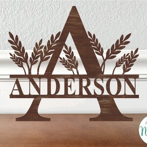 Letra de monograma dividido de trigo A SVG PDF DXF - Archivo digital - Corte láser - No se incluyen elementos físicos - Alphabet Plant Grass Descargar apellido