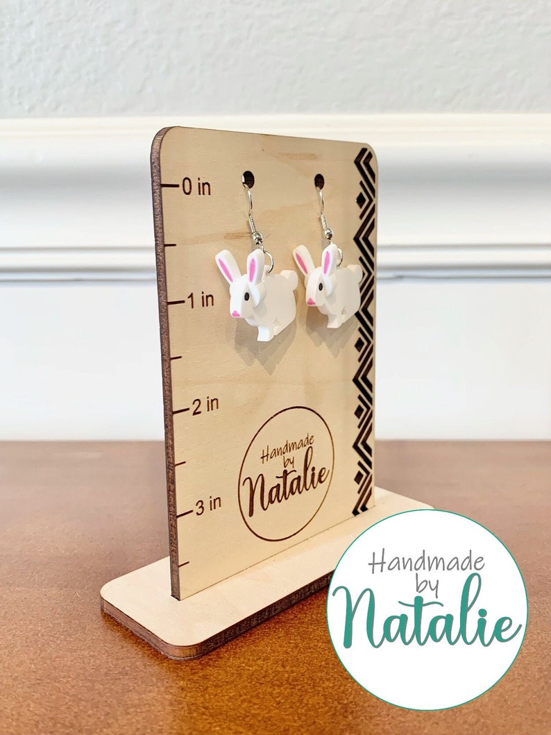 Rabbit Ear Measuring Ruler Rabbit 3D Earrings SVG File - Laser Cut File - Jewelry - Animal ...