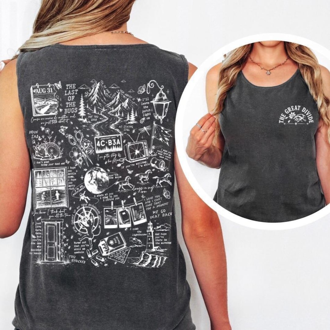 Comfort Colors® Tank Top Great Divide Shirt, Indie Folk Music Tank, Vintage Nature Graphic