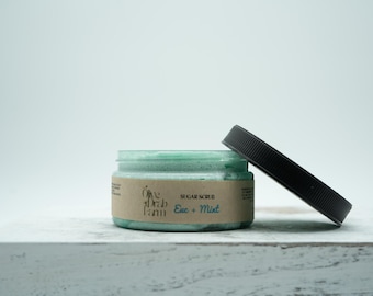 Euc + Mint Sugar Scrub - Cooling Foaming Exfoliating Body Scrub, Goat Milk, 8 oz
