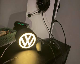 VW led-logolamp | Premium Volkswagen-nachtlampje | USB-bureaulamp | Cadeau autoliefhebber