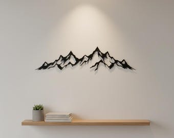Mountain Peak Metal Wall Art, Nature Inspired Wall Decor