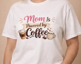 Chemise maman propulsée par le café, t-shirt drôle d'humour de maternité, cadeau d'amant de café