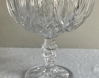 ヴィンテージクリスタル台座付きボウル、鉛含有量24%、ヨーロッパ製、キャンディナッツ装飾ガラス