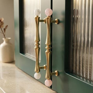 Crystal Brass Cabinet Pull, Hardware For Wardrobe Kitchen Cupboard Door