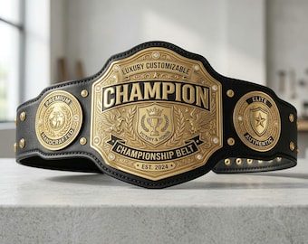 Personalisierter Cup-Wrestling-Gürtel: Benutzerdefiniertes Logo, Titel für Fans, Sammler Benutzerdefinierter Gold-Titelgürtel mit Logo und Name Perfektes Geschenk