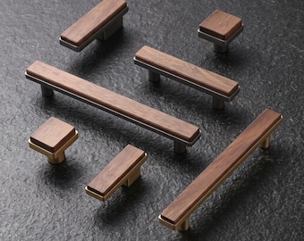 Modern Wood Cabinet Handles Drawer Pulls Kitchen Cabinet Hardware Furniture Handles Dresser Wardrobe Cupboard Door Minimalist Home Decor