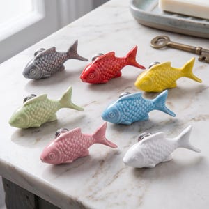 Tiradores de armario con forma de pez, tiradores decorativos para cajones, herrajes únicos para armarios de cocina, cómodas, perillas para muebles, decoración vintage para el hogar.