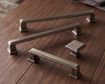 Modern Cabinet Handles Drawer Pulls Square Bar Hardware Kitchen Cabinet Dresser Wardrobe Furniture Knobs Contemporary Home Upgrade Hardware
