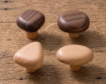 Organic Wood Cabinet Knobs Natural Drawer Pulls Modern Kitchen Cabinet Hardware Minimalist Furniture Handles Dresser Wardrobe Decor Upgrade