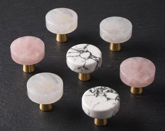 Natural Stone Cabinet Knobs Modern Drawer Pulls Kitchen Cabinet Hardware Round Furniture Handles Dresser Wardrobe Cupboard Decor Upgrade